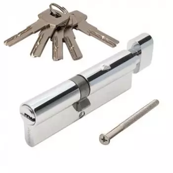 Личинка замка двери Avers, ZM-100(45C/55)-C-CR, 27290, ЦАМ, 100 мм, с заверткой, хром