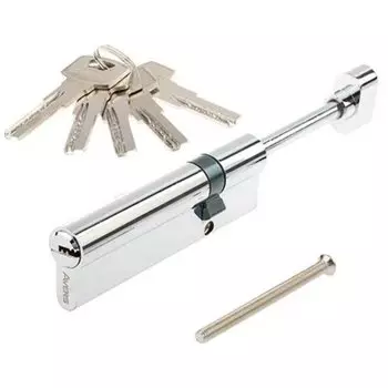 Личинка замка двери Avers, ZM-105(30S/75)-S/65-C11-CR, 33888, ЦАМ, 105 мм, с заверткой, хром