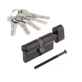 Личинка замка двери Avers, ZM-60-C-BLM, 32990, ЦАМ, 60 мм, с заверткой, черная