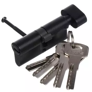 Личинка замка двери Avers, ZM-70-BLM, 33 703, ЦАМ, 70 мм, с заверткой, черная, 35/35