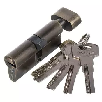 Личинка замка двери Avers, ZM-70-C-AB, 33 704, ЦАМ, 70 мм, с заверткой, бронза, 35/35