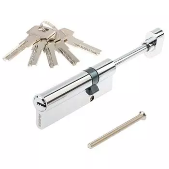 Личинка замка двери Avers, ZM-95(30S/65)-S/65-C11-CR, 33887, ЦАМ, 95 мм, с заверткой, хром