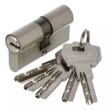 Личинка замка двери Стандарт, MAX 60, 14 788, 60 мм, матовый никель, 5 перфоключей