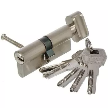 Личинка замка двери Стандарт, MAX 70, 14 796, 70 мм, матовый никель, 5 перфоключей/вертушка