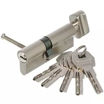 Личинка замка двери Стандарт, MAX 80, 14 798, 80 мм, матовый никель, 5 перфоключей/вертушка