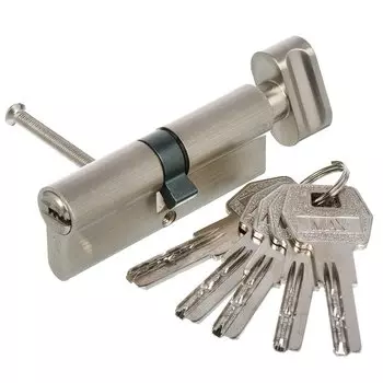 Личинка замка двери Стандарт, MAX 80, 14 797, 80 мм, матовый никель, 5 перфоключей/вертушка