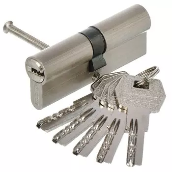 Личинка замка двери Стандарт, MAX 80, 14 790, 80 мм, матовый никель, 5 перфоключей