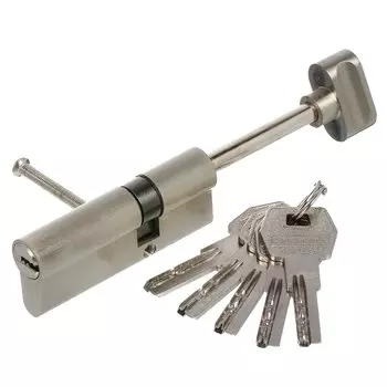 Личинка замка двери Стандарт, MAX 80 S (50x30S) SN, 14 848, 80 мм, матовый никель, 5 перфоключей/вертушек