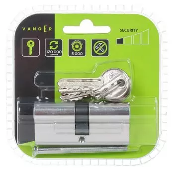 Личинка замка двери Vanger, EL-70-NI, 29698, 70 мм, никель