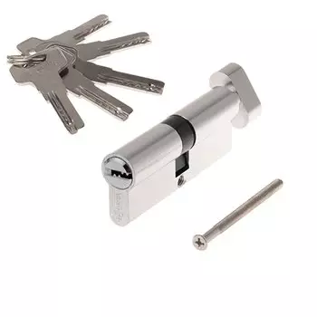 Личинка замка двери Vanger, VM-80-C-CR, 33599, алюминий, 80 мм, с заверткой, хром