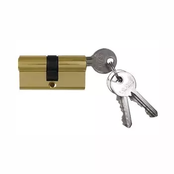 Личинка замка двери Vrata, ЦМ 60(30/30), 208211, 60 мм, золото, алюминий, 3 ключа