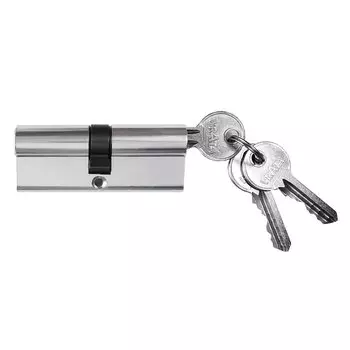 Личинка замка двери Vrata, ЦМ 70(35/35), 208212, 70 мм, хром, алюминий, 3 ключа