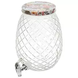 Лимонадница стекло, 5.5 л, с крышкой, Y4-5366, прозрачная