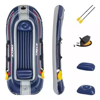 Лодка надувная 307х126х26 см, 3-местная, 270 кг, весла, сумка, Bestway, Treck Х3, 61110