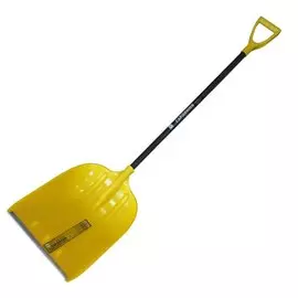 Лопата для снега пластик, с алюминиевой планкой, 400х510х1500 мм, черенок фибергласс, Инструм-Агро, Гардения Эльбрус, 100614