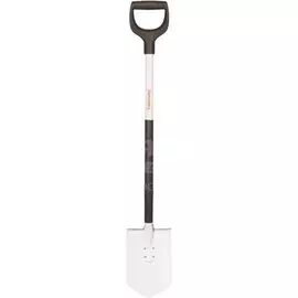 Лопата штыковая, облегченная, металл, 170х1050 мм, черенок металлический, с рукояткой, Fiskars, 1019605
