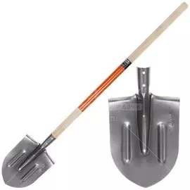 Лопата штыковая, рельсовая сталь, черенок деревянный, СП, с ребром жесткости