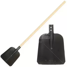 Лопата совковая, сталь, 1.5х225х260 мм, черенок деревянный, СП, с ребром жёсткости