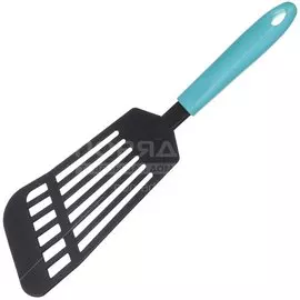 Лопатка кулинарная нейлон, с прорезями, голубая, Daniks, Эконом, YW-KT050B-3/H1022-04B