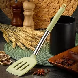 Лопатка кулинарная силикон, с прорезями, навеска, Daniks, Verde, JA20206486-7