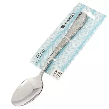 Ложка нержавеющая сталь, 3 предмета, столовая, Daniks, Plait