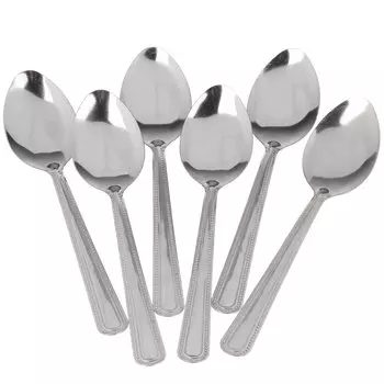 Ложка нержавеющая сталь, 6 предметов, серебристая, столовая, Base, B020104