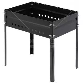 Мангал стальной МНГ-ОЖ-500 оксидированный с рёбрами жёсткости, 50х35х50 см