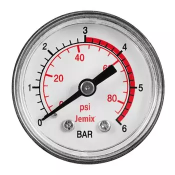 Манометр диаметр 40 мм, осевой, 6 бар, Jemix, XPS-S(40)-(1/4")