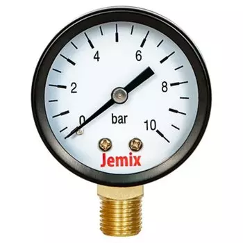 Манометр для насоса, диаметр 50 мм, боковой, 10 бар, Jemix, XPS-R-10