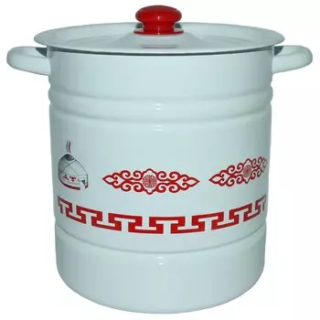 Мантоварка сталь, эмалированное покрытие, 12 л, 4 секции, Сибирские товары, Юрта, крышка сталь, пластиковая кнопка, С1724.3*129