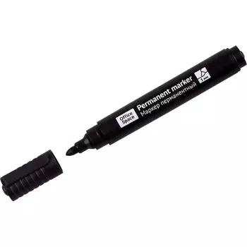 Маркер перманентный пулевидный, 3 мм, черный, OfficeSpace, 8004А, 265705