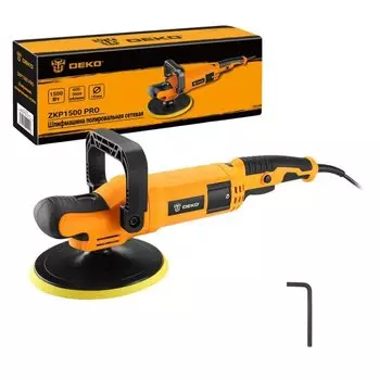 Машина полировальная Deko, ZKP1500 PRO, 1500 Вт, 3000 об/мин, 180 мм, регулировка оборотов