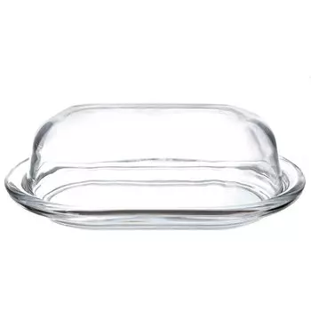 Масленка стекло, 13х19.7х6.6 см, крышка стекло, Pasabahce, Базик, 98402