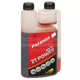 Масло машинное минеральное, для двухтактного двигателя, Patriot, Power Active 2T, 0.946 л, с дозатором, 850030568