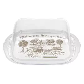 Масленка пластик, 18.9х11х6.9 см, с декором, Бытпласт, С32278/4332278