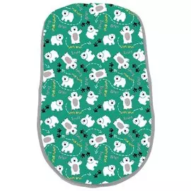 Матрасик универсальный для санок, колясок, детских автокресел, с медвежатами, изумрудный, Nika, МК/М2
