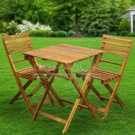 Мебель садовая Green Days, Дуэт Wood, дерево, стол, 60х60х74 см, 2 стула, 120 кг, BS-DT01.2