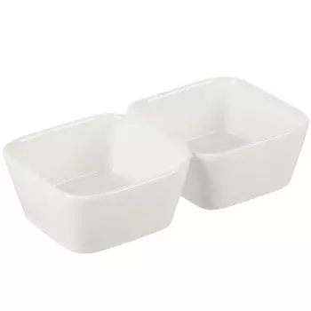 Менажница для сервировки, фарфор, 21.2х10.6х5.3 см, 2 секции, Atmosphere, Menage, AT-K3649