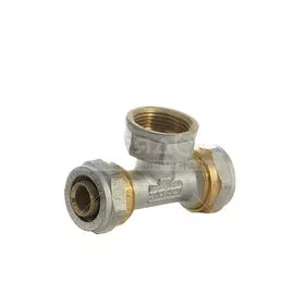 Металлопластиковый тройник d20х3/4", внутренняя резьба, с цангой и гайкой, Frap, F310.2005