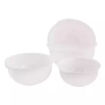Миска пластик, круглая, 4 шт, 2, 3, 4, 5 л, Альтернатива, М7683, белая
