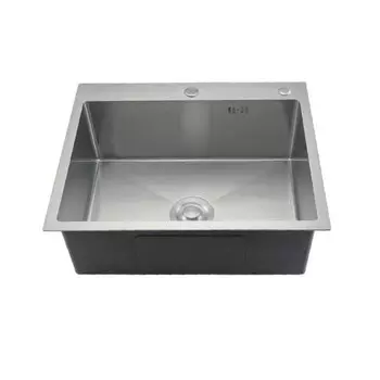 Мойка кухонная врезная, Gappo, нержавеющая сталь, 600х500 мм, 0.8-3 мм, сифон+корзина, GS6050