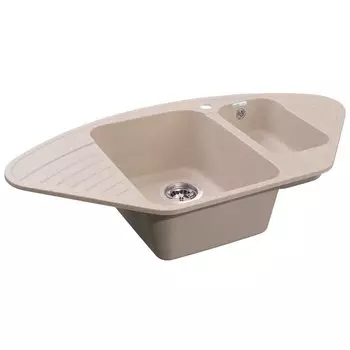 Мойка кухонная врезная, GranFest, Quarz Eco, кварцевый песок, 930х500 мм, без сифона, песочная, GF-Z14