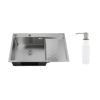 Мойка кухонная врезная, РМС, нержавеющая сталь, MRK-8050BL-L