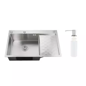 Мойка кухонная врезная, РМС, нержавеющая сталь, MRK-8050L