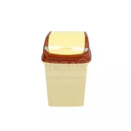 Контейнер для мусора пластик, 5 л, прямоугольный, плавающая крышка, бежевый, молочный, Dunya Plastik, Sympaty, 09401