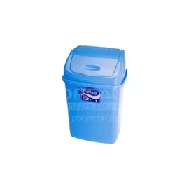 Контейнер для мусора пластик, 5 л, прямоугольный, плавающая крышка, голубой, Dunya Plastik, Sympaty, 09401