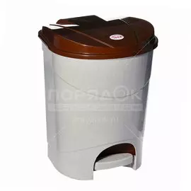 Контейнер для мусора пластик, 19 л, квадратный, педаль, бежевый мрамор, Idea, М2892