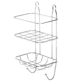 Мыльница настенная, Artex, металл, хром, с держателем для шампуня, 27 10 40 /478-012