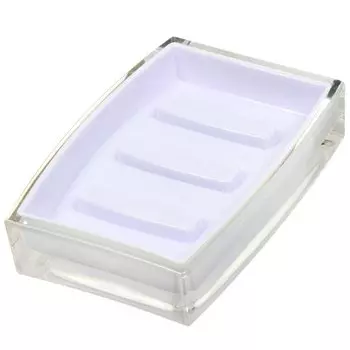 Мыльница настольная, пластик, 11.3x3 см, белая, AS0083D-SD