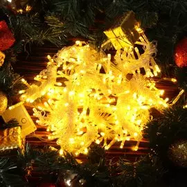 Гирлянда 2.5х1.5 м, 8 режимов, Занавес, свет теплый белый, прозрачная, в помещении, сетевая